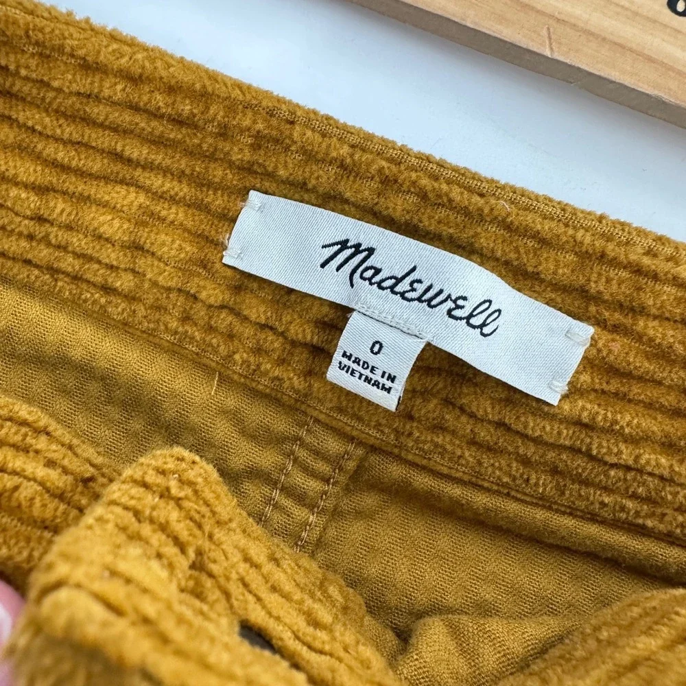 Madewell Corduroy Button Front A Line Skirt‎ Gold Mustard Size 0 AB220